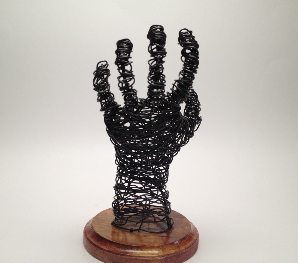 Wire Sculpture Hand Back - Frank Marino Baker - Drip & Wire Art