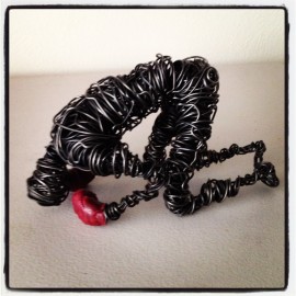 Defeted boxer - Wire sculpture - Wire art