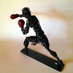 Wire sculpture boxer clout-s