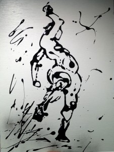 Drip painting Woman dancing by Frank marino Baker
