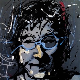 John Lennon Drip Painting by Frank M Baker