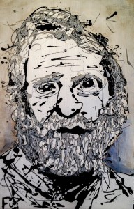 The Beard Drip Painting By Frank Marino Baker